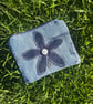 Denim purse with flower - Upcycled jeans pockets