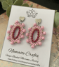 Hoop earrings, pretty pink handcrafted oval hoop glass beaded statement earrring - Image 4