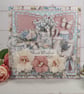 Handmade Floral Birthday Card (126) Shabby Chic & Blue 3D Greeting Card. - Image 7