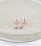 Titanium posts - Small matte pink pastel dot stud earrings - Hypoallergenic - Image 2
