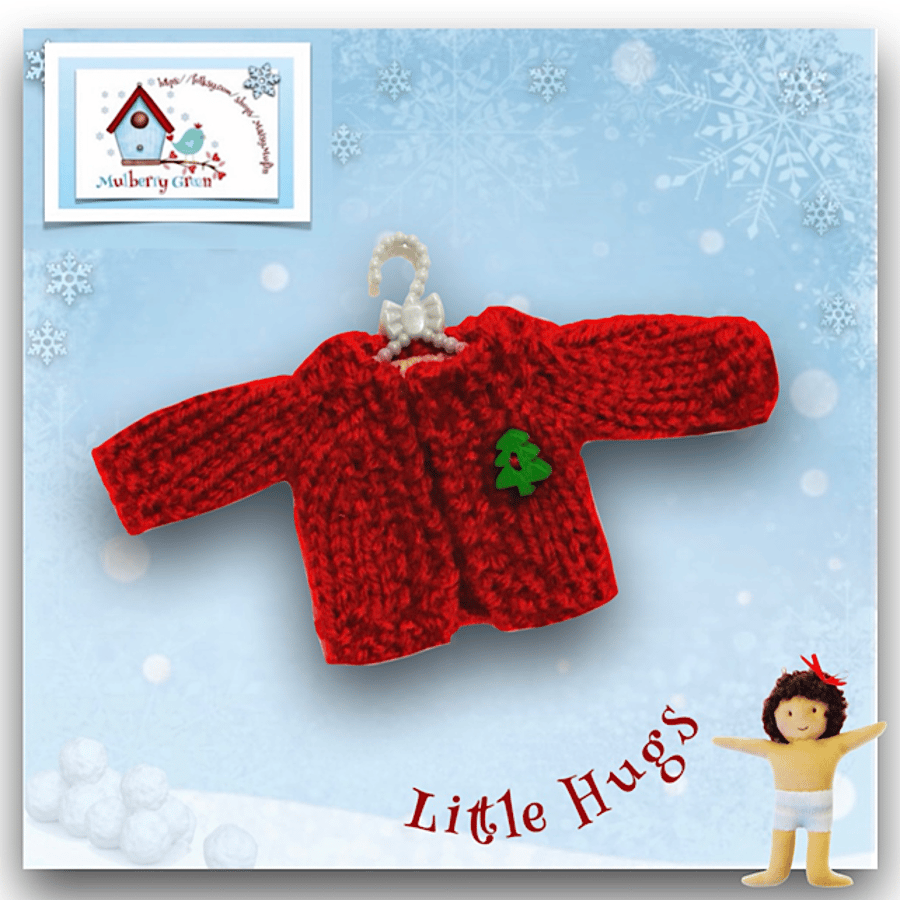 Christmas Tree Cardigan to fit the Little Hugs dolls 