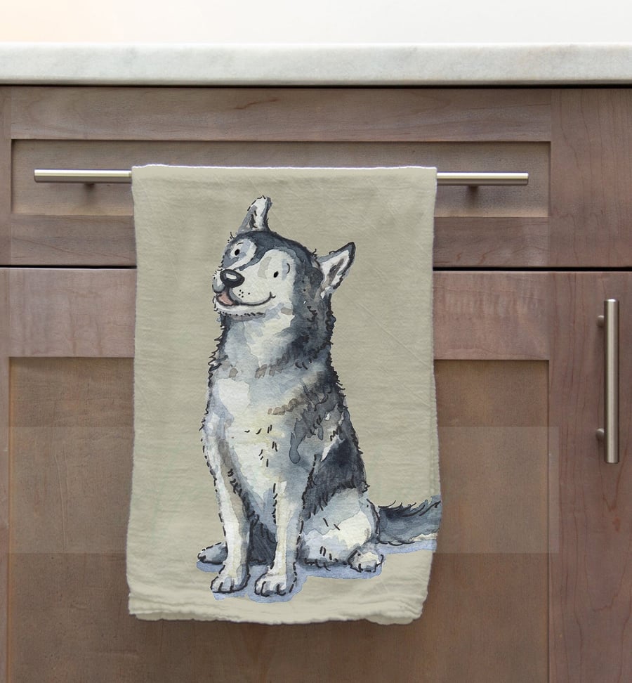 Husky Tea Towel