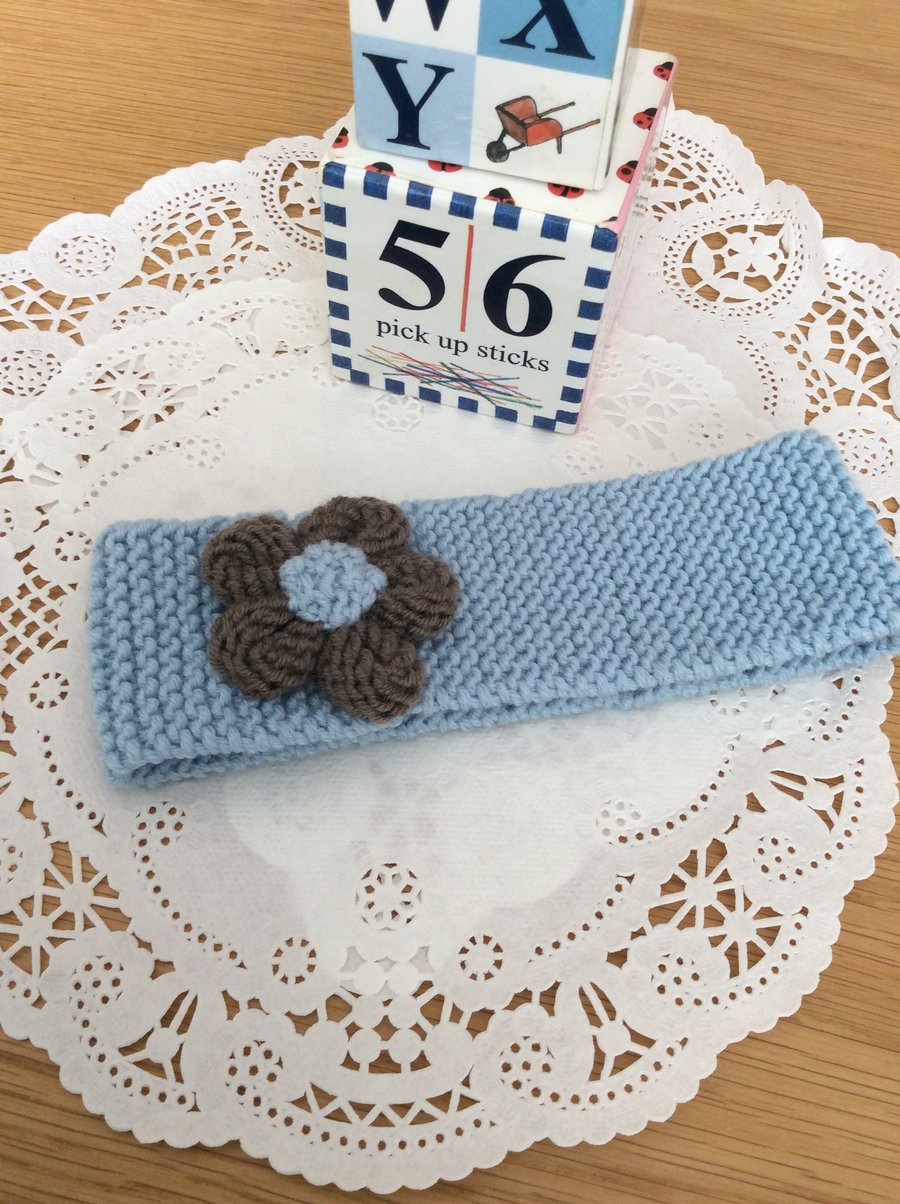 Hand Knitted Baby Headband 