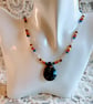 Bronzite & Imperial Jasper Gemstone Pendant Necklace. - Image 2
