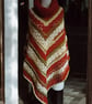 Handmade Crochet Turtleneck Poncho One-Size Boho Hippie Multicoloured Rust