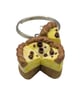 Cake keyring - Chocolate cheese cake accessory - cute food gift 