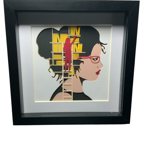 Book Nerd frame handmade 