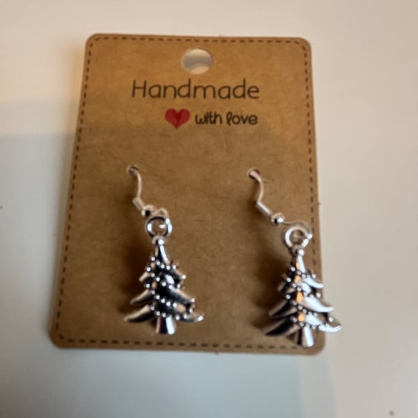 Sterling Silver Earrings - Christmas Tree - Brand New & Sealed!! 