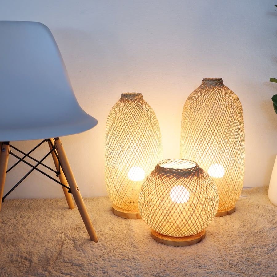 Floor Lamp, Flexible Bamboo Floor Lamp - Folksy