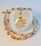 Pearl & Agate Necklace With Crystal Scallop Pendant, June Birthday, Gift For Her - Image 1