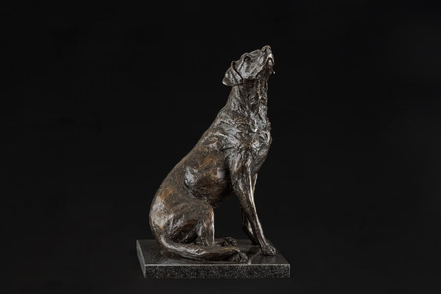 Foundry Bronze 'Affection' Sitting Labrador Dog Statue Bronze Metal Sculpture