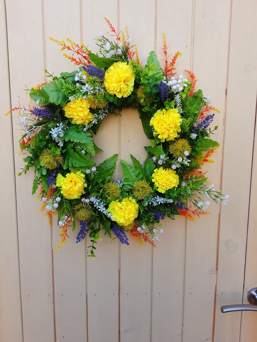 Claire. 46cm wide wreath,  walldoor table grave.
