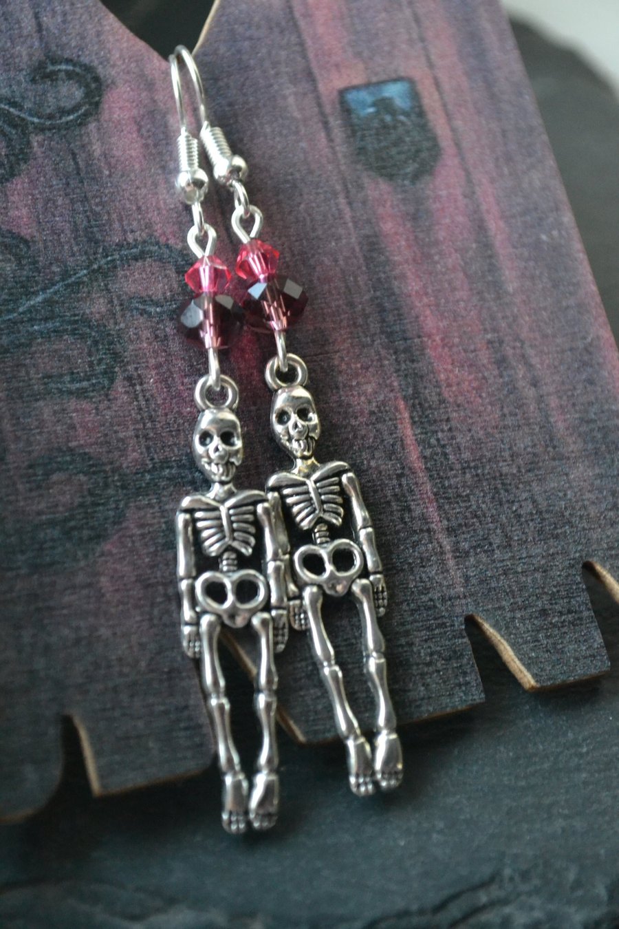 Halloween earrings skeletons and crystal