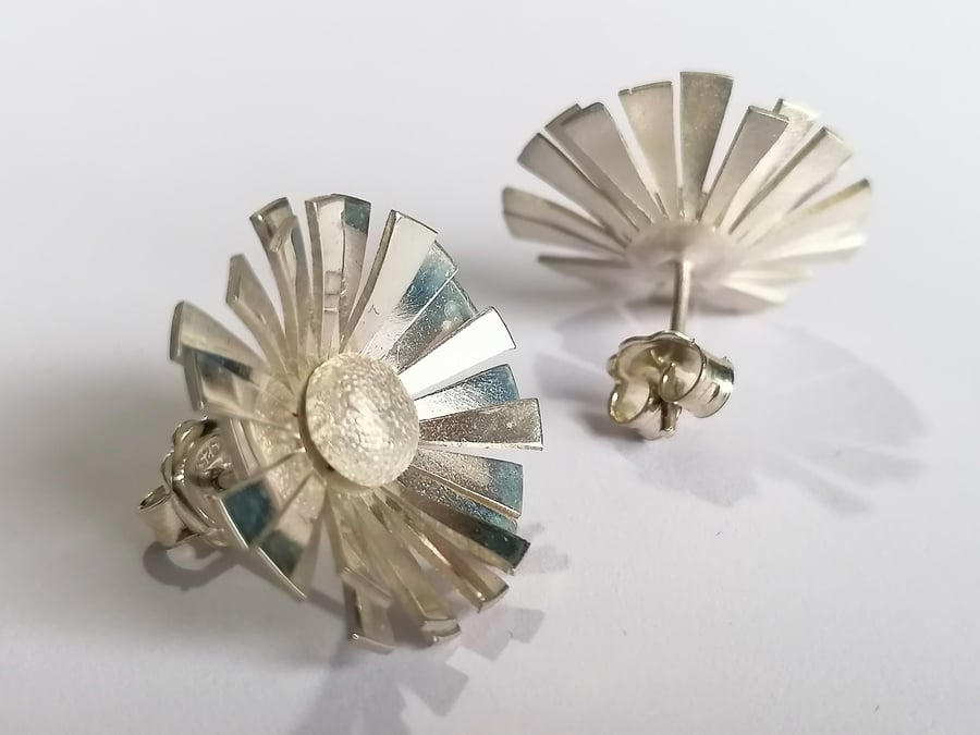 Ox Eye Daisy studs made from Silver