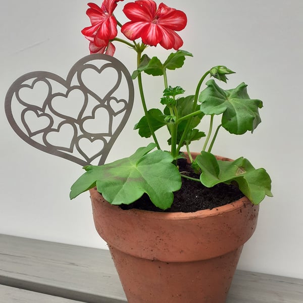 Stainless Steel Plant Pot Valentine Gift Heart Decoration Garden Short