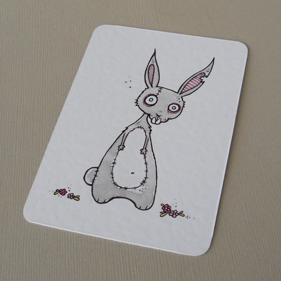 zombie easter bunny aceo