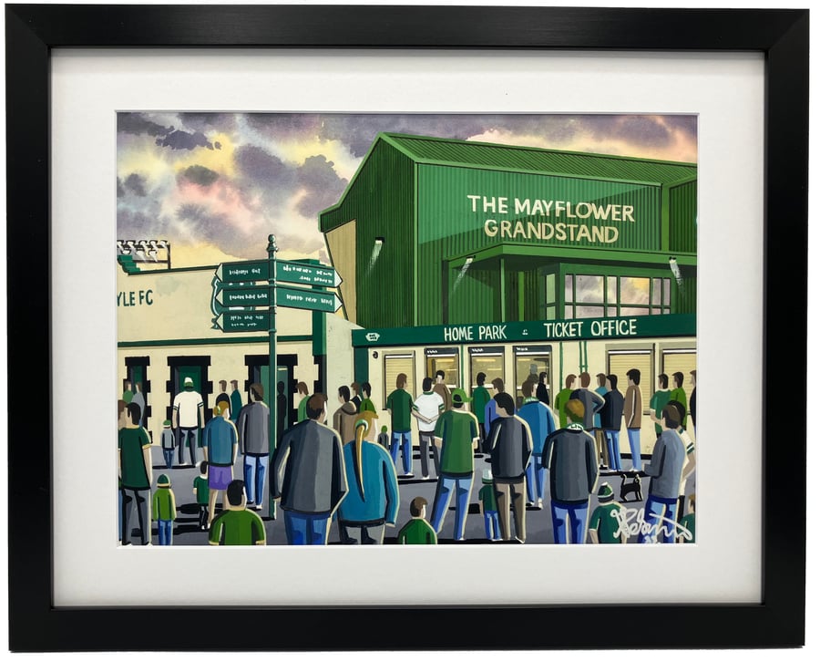 Plymouth Argyle FC, Home Park. High Quality Framed Football Art Print