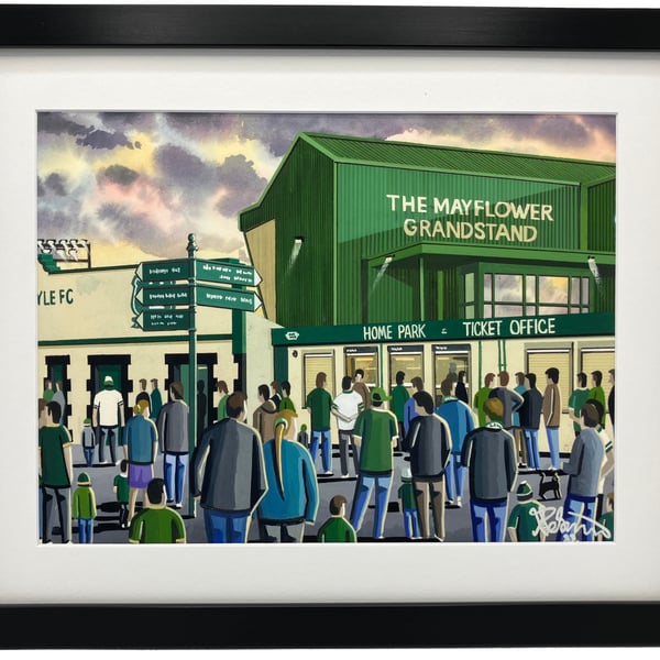 Plymouth Argyle FC, Home Park. High Quality Framed Football Art Print