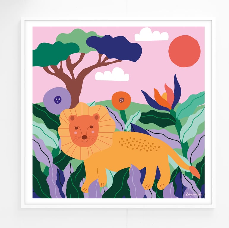 Lion in the Jungle Giclee Print