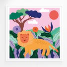 Lion in the Jungle Giclee Print