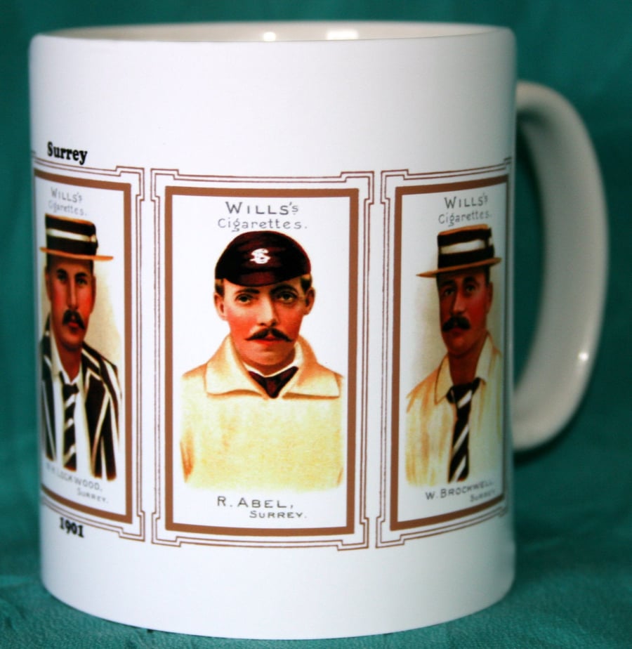 Cricket mug Surrey 1901 county players vintage design mug