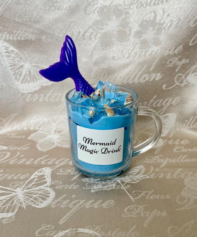     Mermaid Magic Drink Candle – Fantasy Ocean Decor Gift
