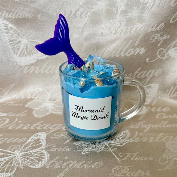     Mermaid Magic Drink Candle – Fantasy Ocean Decor Gift
