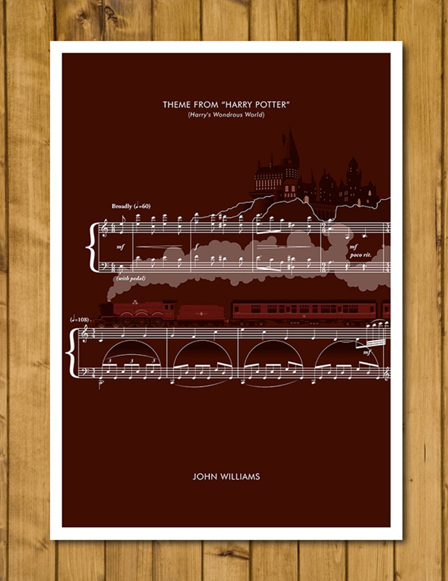 HARRY POTTER - Theme by John Williams - Movie Classics Poster (A3 or 11x17")