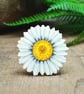 Daisy Brooch, Personalised Flower Pin, April Birth Flower, Handmade Gift - Image 1