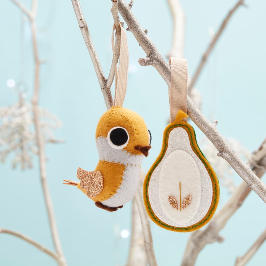 Partridge and pear Christmas tree decoration