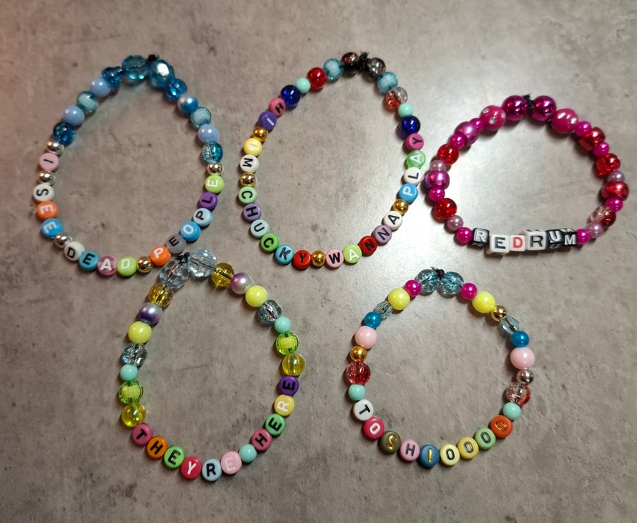 Horror themed beaded bracelets