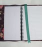 A5 Reusable Notebook Cover - Japanese Cranes and Flowers on Plum - Image 5