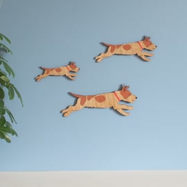Jumping Jack Russell Terriers Wooden Wall Hangings 