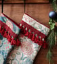 William Morris Christmas Stocking Wilhelmina Teal - Image 3