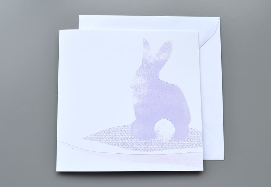 Pastel Bunny Rabbit Easter Card or Blank Card