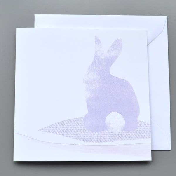 Pastel Bunny Rabbit Easter Card or Blank Card