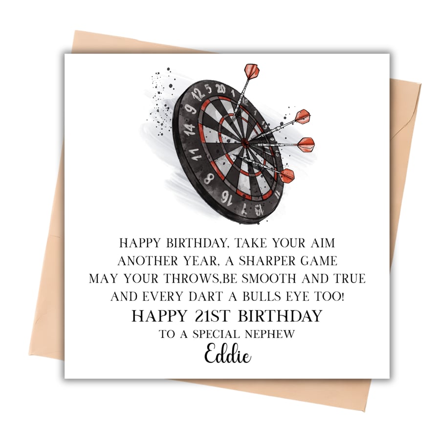 Darts Poem Happy Birthday Card