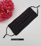 Face mask,  medium,  3 layer,  nose wire, washable, adjustable, black  - Image 2