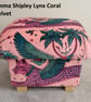 Emma Shipley Lynx Coral Velvet Fabric Adult Chair & Footstool for Jo  - Image 2