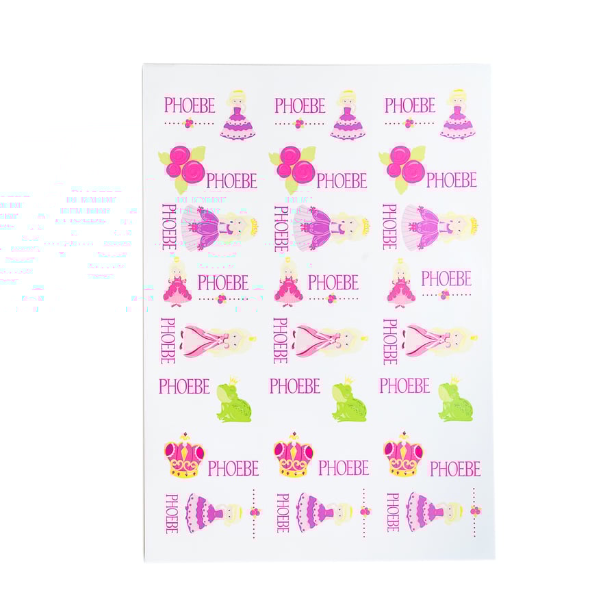 Personalised Princess Stickers