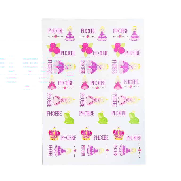 Personalised Princess Stickers