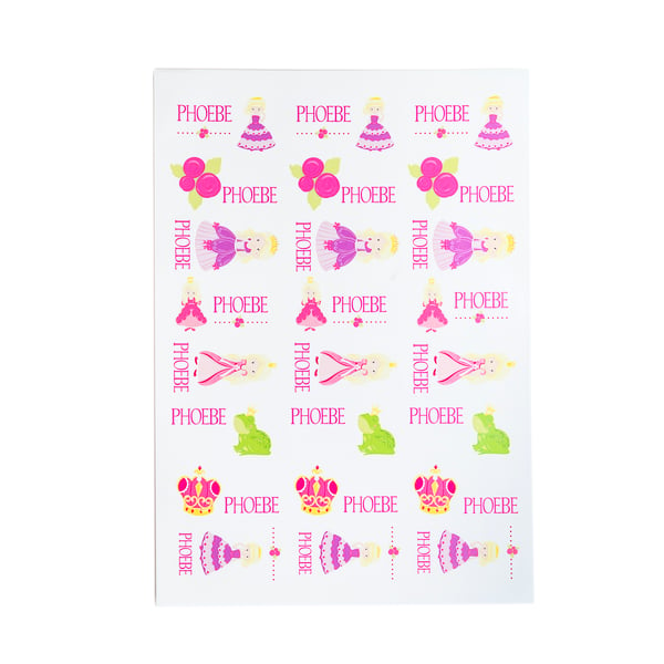 Princess Gloss Name Stickers