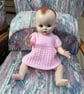 Knitted Outfit for 18" Pedigree Doll. 5 Piece, Lacy Design in Pink. 50's Style - Image 7