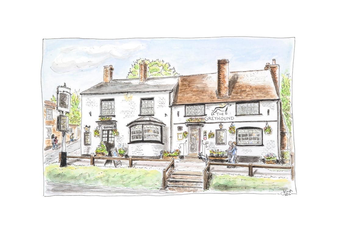The Greyhound, Overton.  Open Edition Fine Art Print
