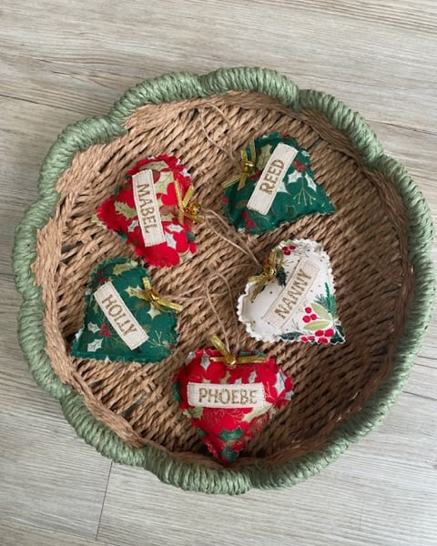Personalised Christmas tree decorations 