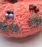 Silver Plated Spider's Web Earrings with Choice of Bead Colours, Spider Earrings - Image 1