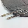 Silver and 18ct gold Notched earrings