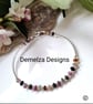 Tourmaline Irregular Bicon Cut Sterling Silver Bangle Style Bracelet - Image 3