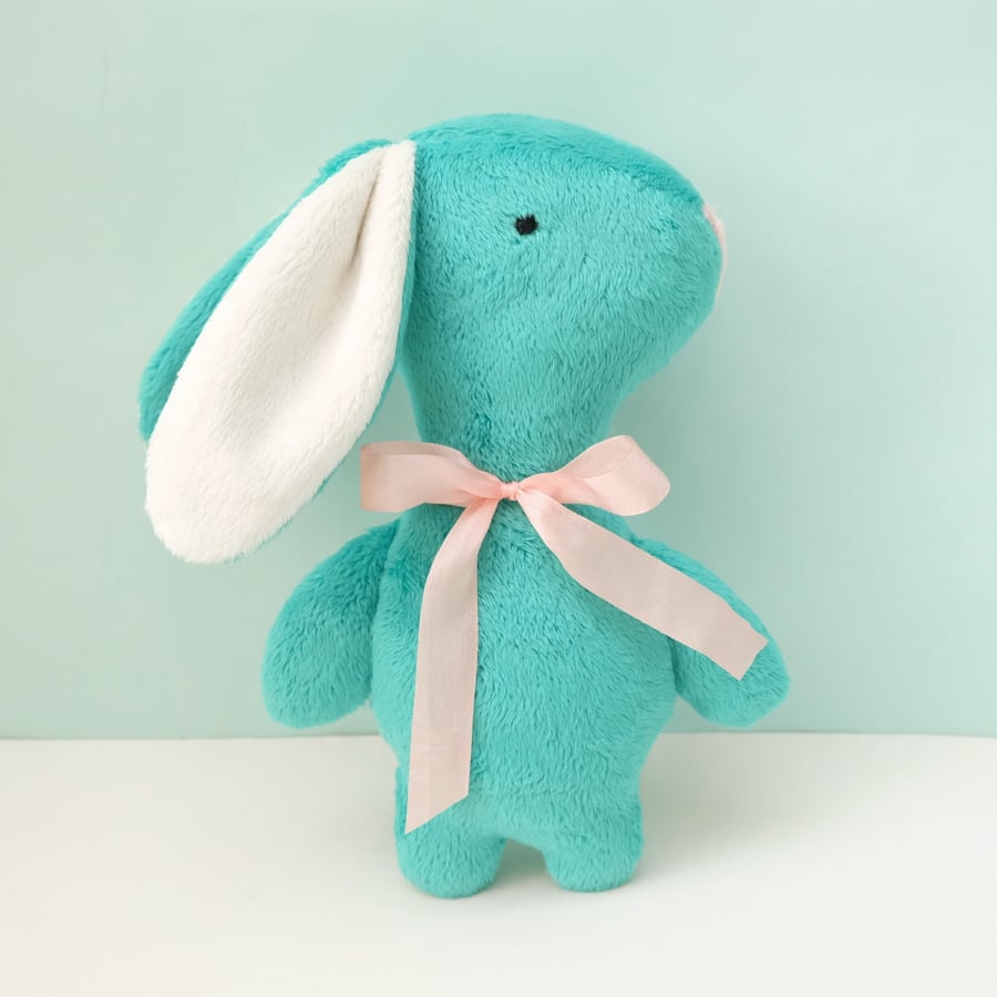 Sea Green Baby Rabbit, a Sweet Cuddle Plush Bunny