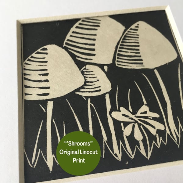"'Shrooms" Linocut Print